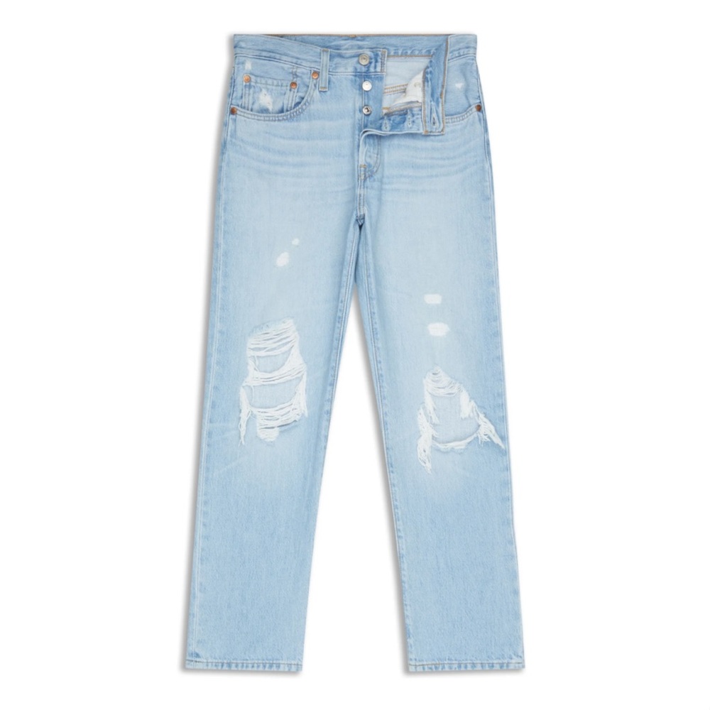 501 Levi ORIGINAL CROPPED straight RIPPED WOMEN'S JEANS high waisted